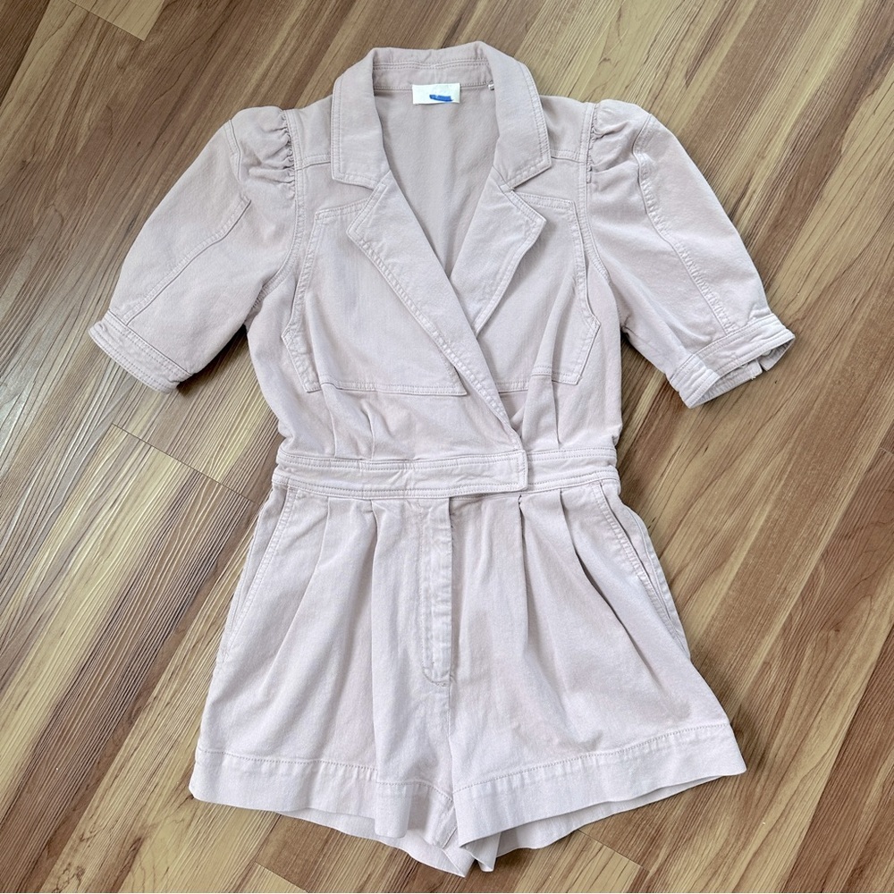 7 FOR ALL MANKIND Seamed Romper in Soft Lavender Pink Purple Sz. Small - Picture 11 of 15